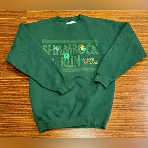 Vintage 90s Shamrock run portland Crewneck Sweatshirt Pullover Jumper medium EUC
